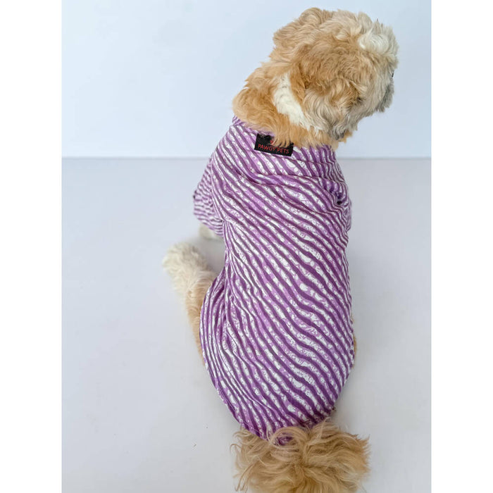 Pawgy Pets Lehriya Kurta For Dog - Purple
