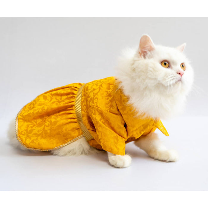 Pawgy Pets Occasion wear Dress For Dog, Cat - Yellow