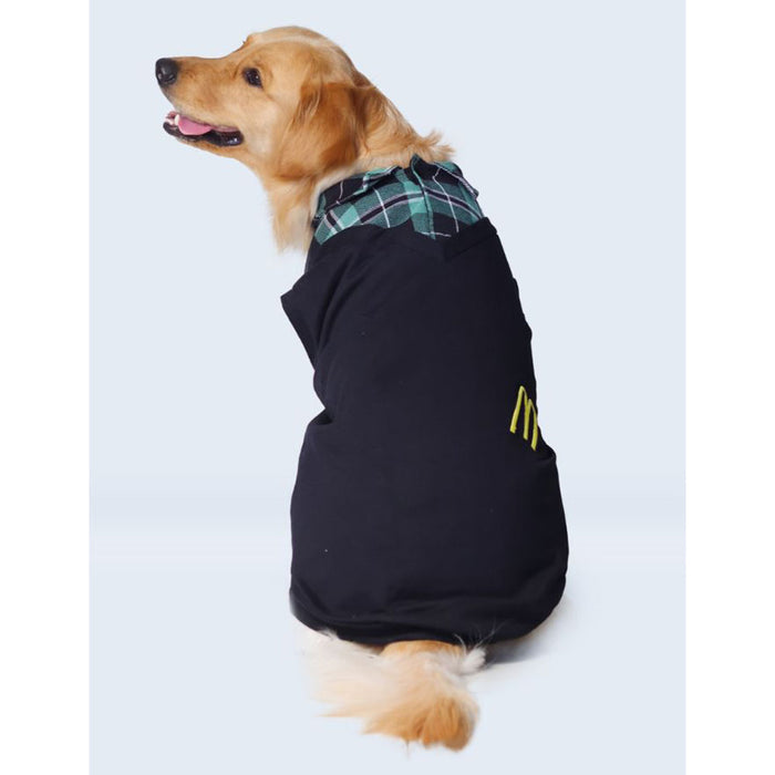 Pet Set Go Polo Knit Dog T-shirt - Black