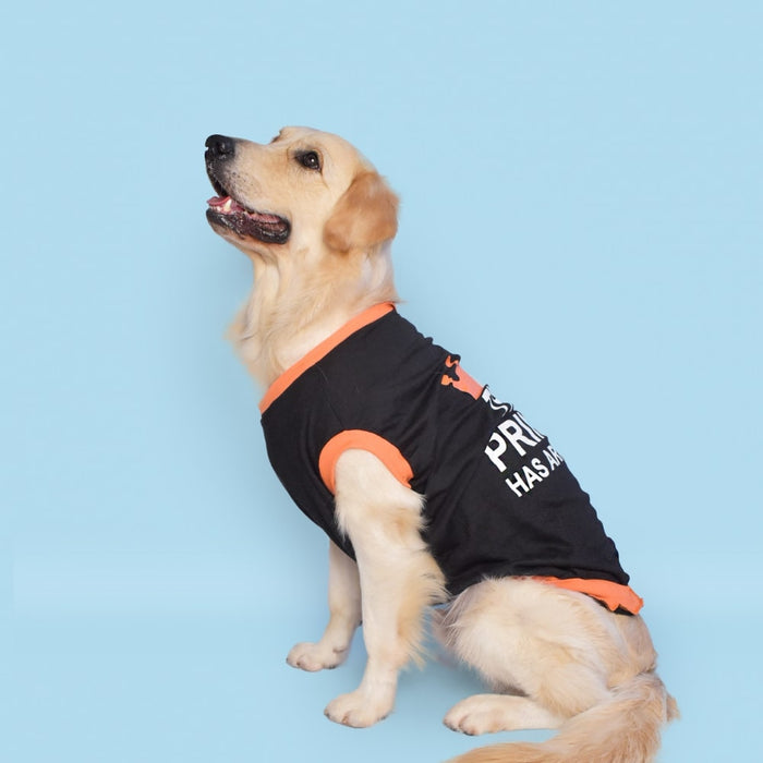 Pet Set Go Prince has Arrived Sleeveless Dog T-Shirt - Black