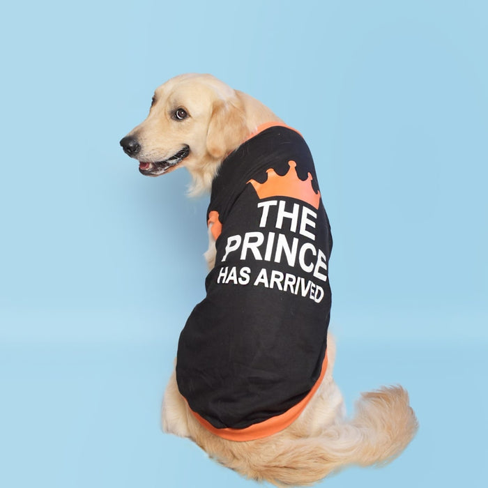 Pet Set Go Prince has Arrived Sleeveless Dog T-Shirt - Black