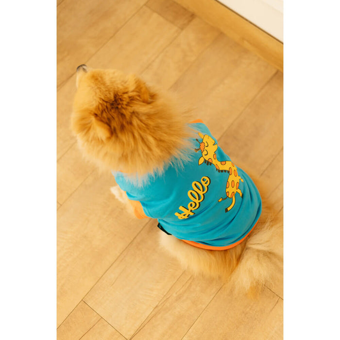 Pet Set Go Giraffe Dog T-shirt Sleeveless - Blue