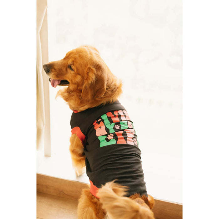 Pet Set Go Living My Best Life Dog T-shirt Black Sleeveless - Black