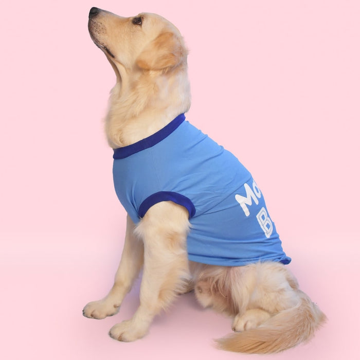 Pet Set Go Mama's Boy Sleeveless Dog T-Shirt - Blue