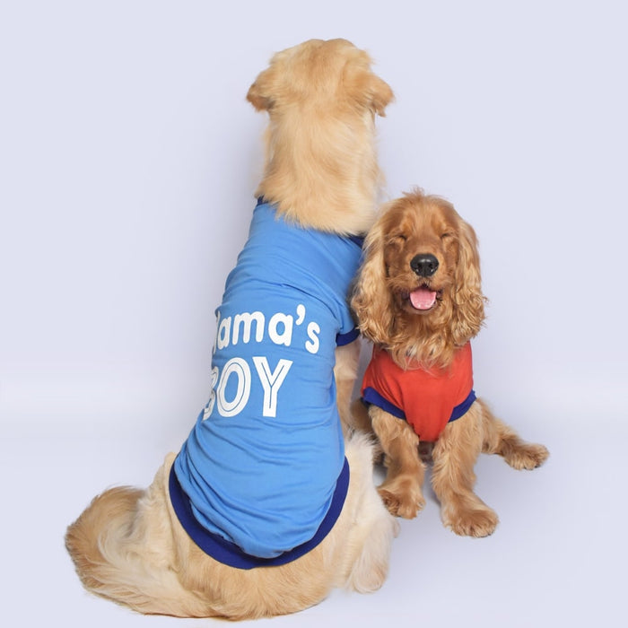 Pet Set Go Mama's Boy Sleeveless Dog T-Shirt - Blue