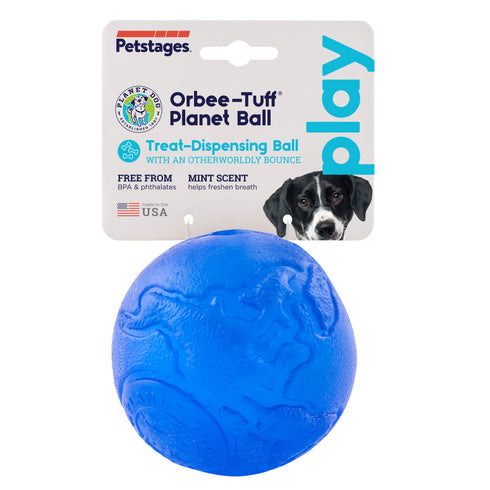 Petstages Orbee Tuff Planet Ball for Dog - Royal Blue