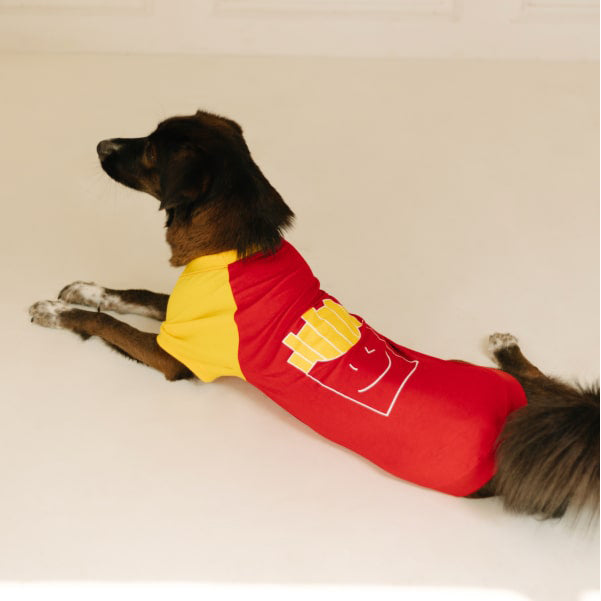 Pet Set Go French Fries Dog T-shirt - Red