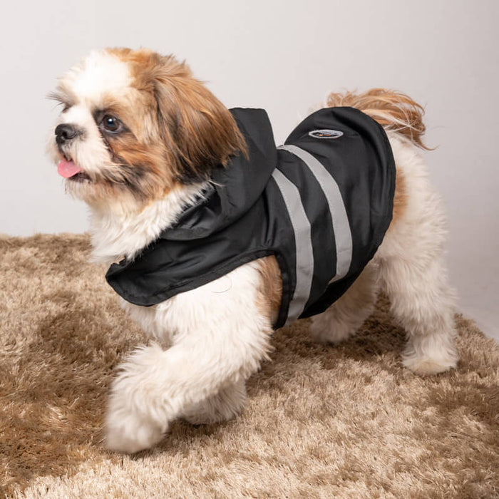 Petsnugs Black Reflective Raincoat Waterproof