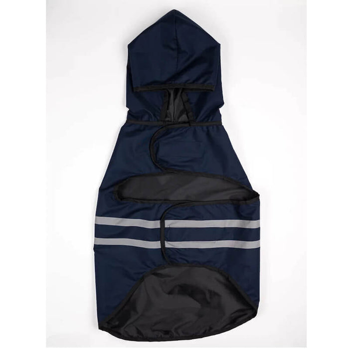 Petsnugs Navy Blue Reflective Raincoat Waterproof