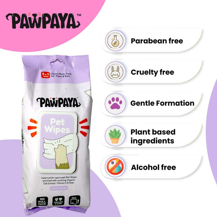 Pawpaya 20 X 18cm Pet Wipes