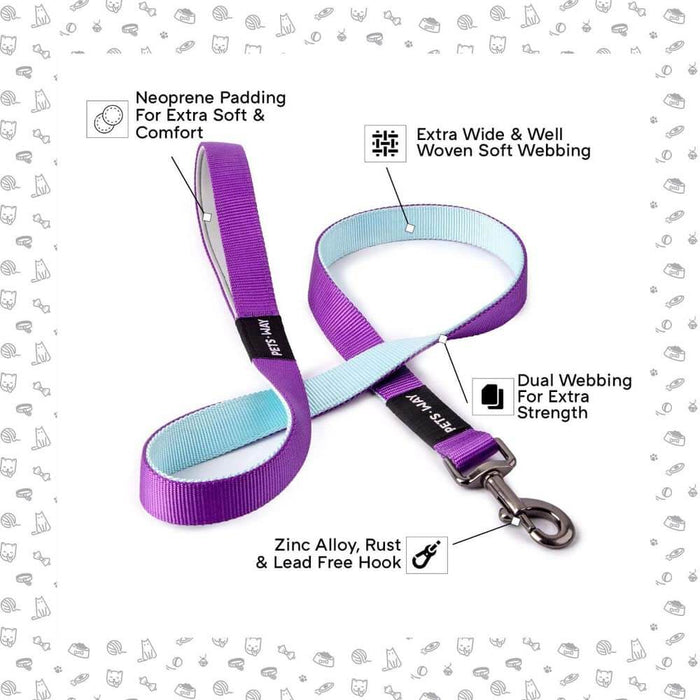 Pets Way Walk Essentials Dual Color Leash - Amethyst & Sky