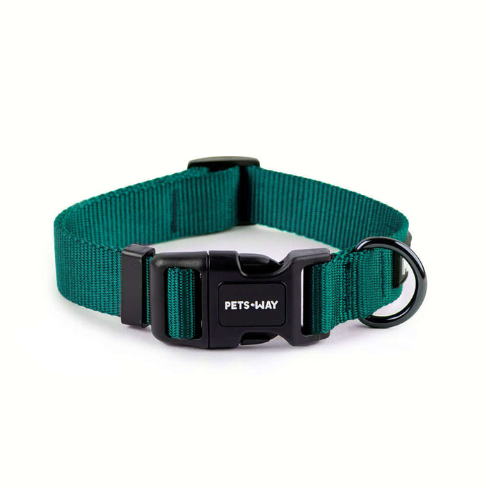 Pets Way Walk Essentials Solid Dog Collar - Emerald