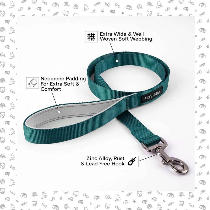 Pets Way Walk Essentials Solid Dog Leash - Emerald