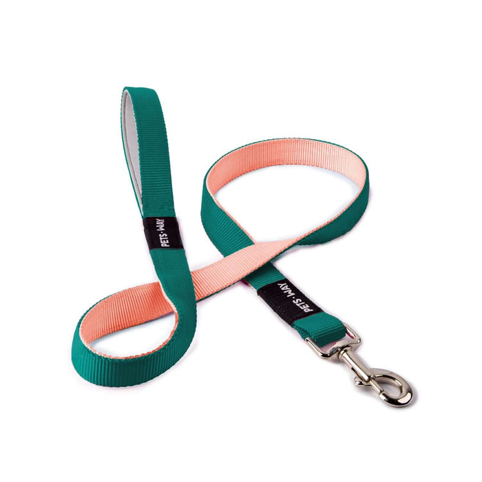 Pets Way Walk Essentials Dual Color Leash - Emerald & Peach