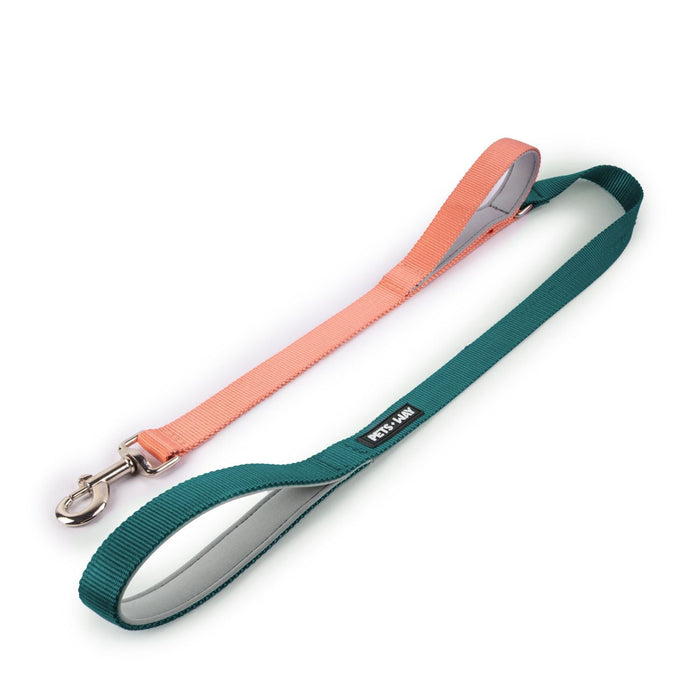 Pets Way Walk Essentials Dual Handle Leash - Emerald & Peach