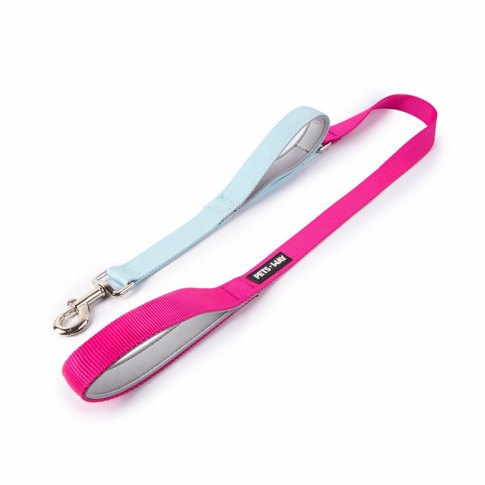 Pets Way Walk Essentials Dual Handle Leash - Fuschia & Sky