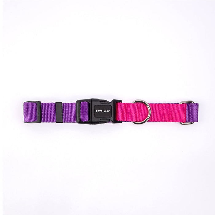 Pets Way Walk Essentials Dual Color Dog Collar - Amethyst & Fuschia