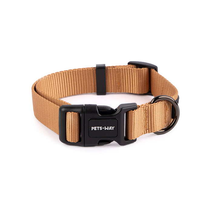 Pets Way Walk Essentials Solid Dog Collar - Honey