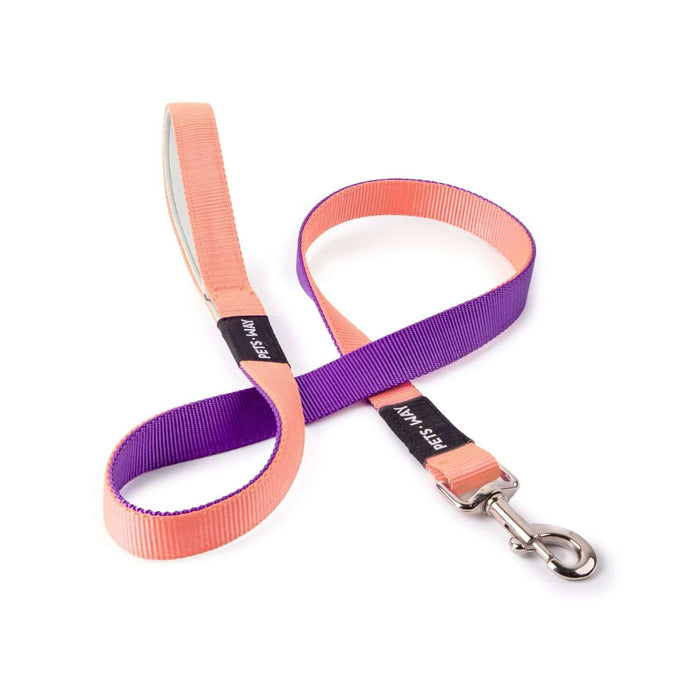 Pets Way Walk Essentials Dual Color Leash - Peach & Amethyst