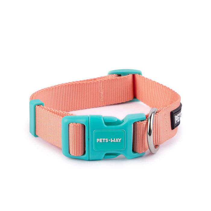 Pets Way Walk Essentials Solid Dog Collar - Peach
