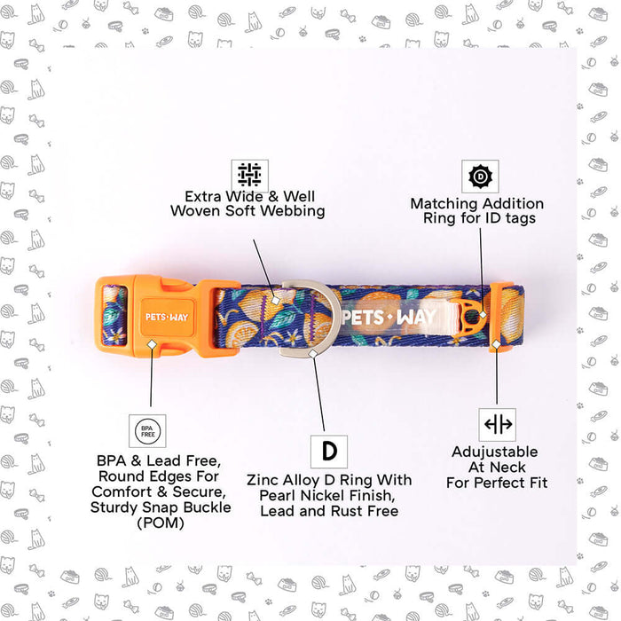 Pets Way Walk Essentials Printed Dog Collar - Autumn