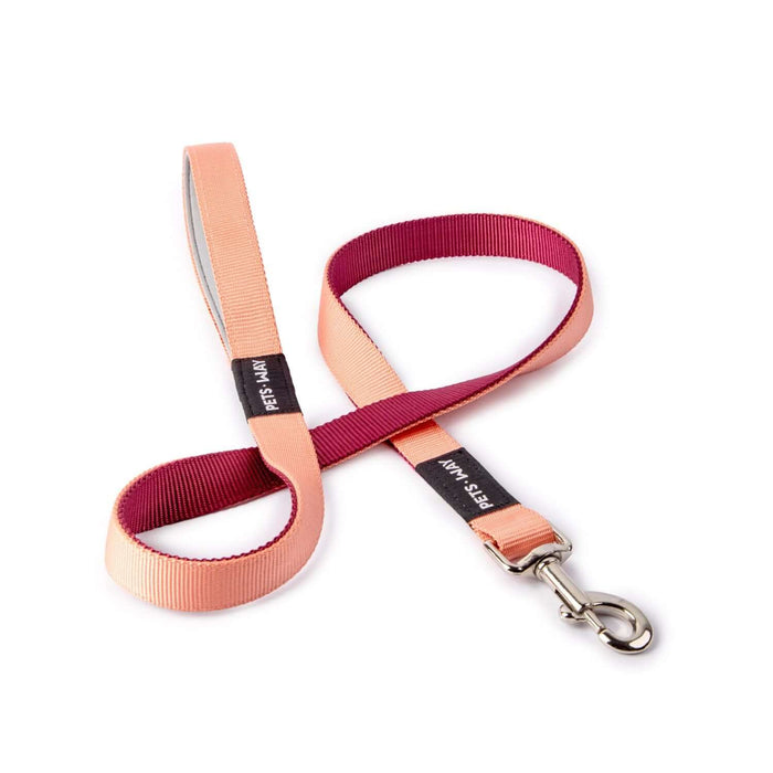 Pets Way Walk Essentials Dual Color Leash - Peach & Wine