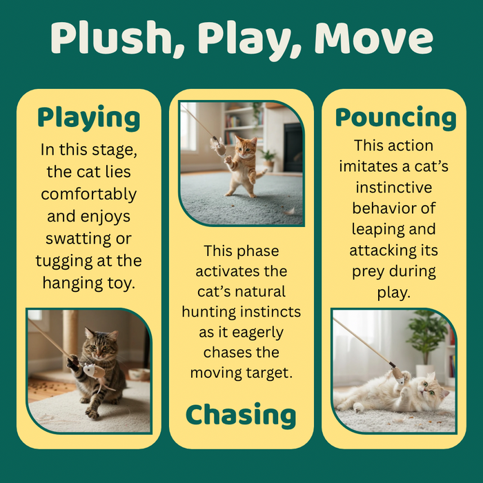 BearHugs Cat Teaser Wand Toy with Mouse