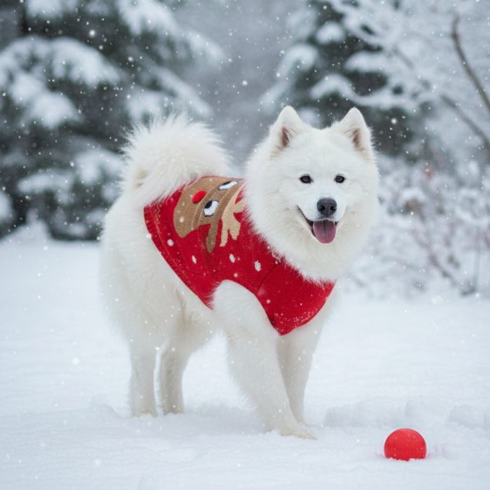 BearHugs Reindeer Print Pet Sweater for Dogs