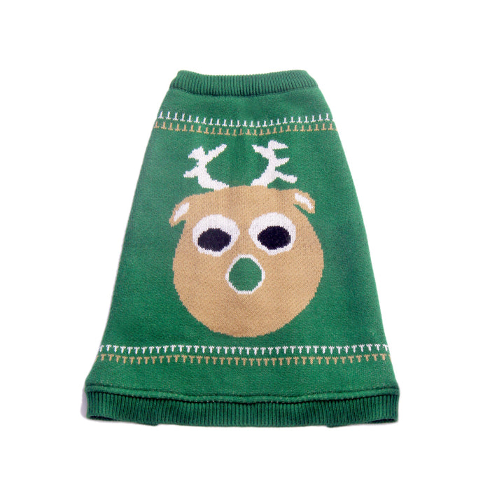 Bearhugs Christmas Reindeer Print Dog Sweater
