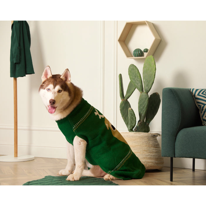Bearhugs Christmas Reindeer Print Dog Sweater