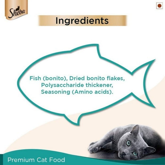 Sheba Premium Fish With Dry Bonito Flake Cat Wet Food 12 Units / Pouches of 35G