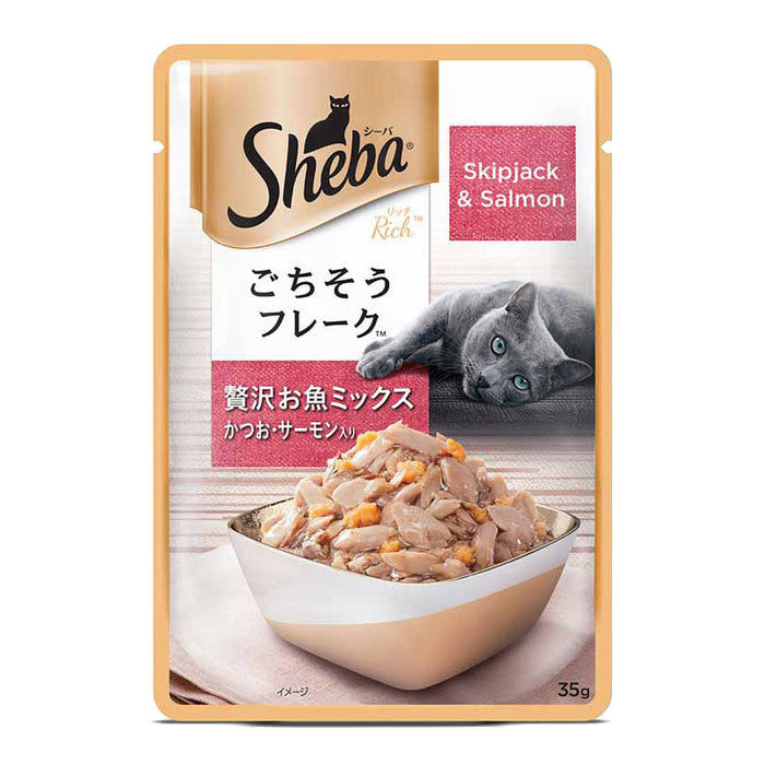 Sheba Premium Fish Mix Skipjack & Salmon Cat Wet Food - 35Gm