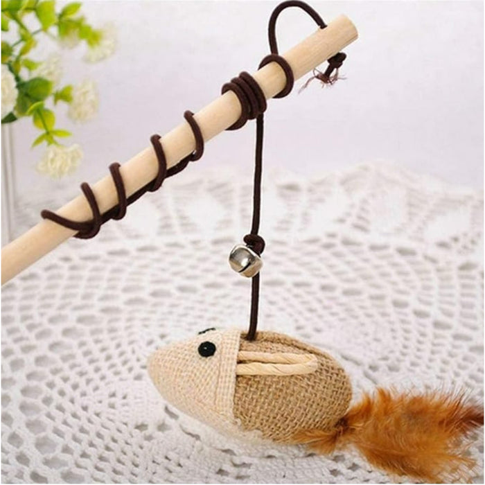 BearHugs Cat Teaser Wand Toy with Mouse