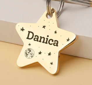 Personalised Brass Pendant Name Tags for Dog & Cat