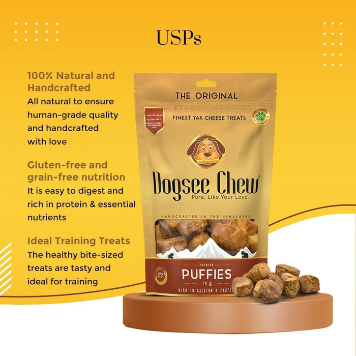 Dogsee Puffies Soft Dental Training Treats For Small Dogs - 70gm