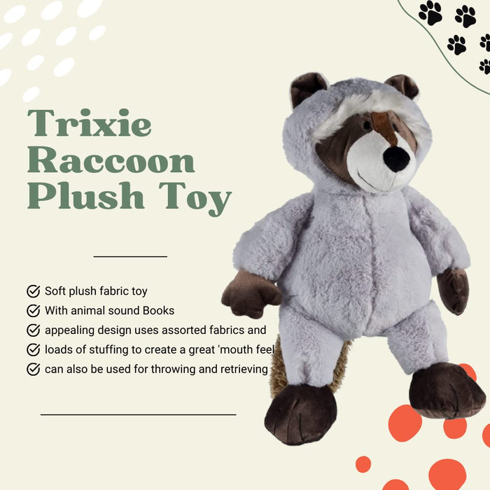 Trixie 54 cm Racoon Animal Sound Plush Dog Toy