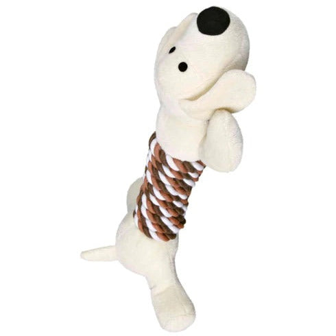 Trixie 32 cm Animal With Rope Assorted Plush Dog Toy
