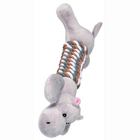 Trixie 32 cm Animal With Rope Assorted Plush Dog Toy