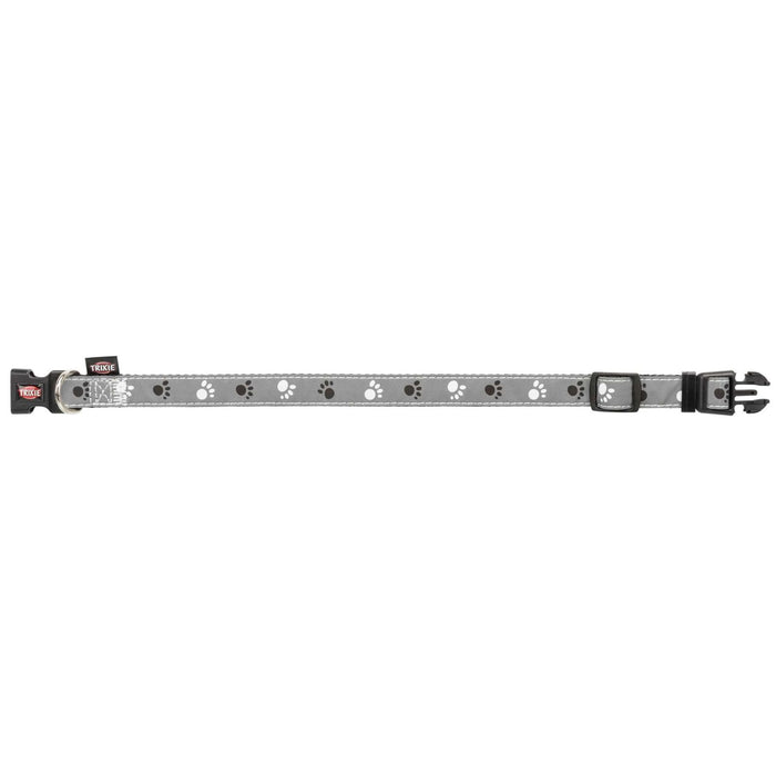 Trixie Silver Reflect Collar 22-35CM/15MM - Black/Silver Grey