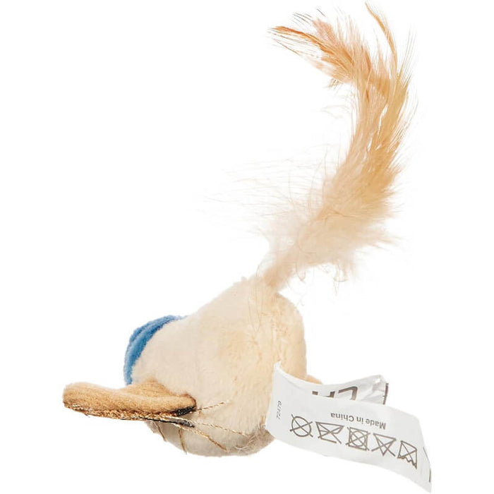 Trixie Plush Bird with Feathers Cat Toy - 8cm