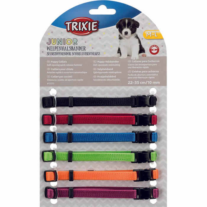 Trixie 17-25 cm/10 mm Puppy Collars - Set of 6