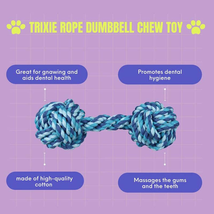 Trixie Rope Dumbbell Assorted Colours Dog Toy