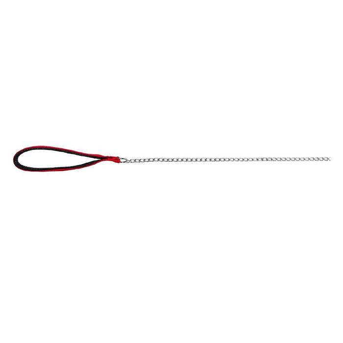 Trixie 3.60 ft./2.0 mm Chain Leash with Nylon Hand Loop - Red