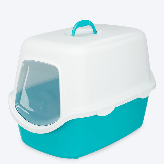 Trixie Vico Cat Litter Tray with Dome Turquoise