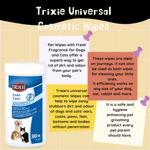 Trixie Universal Cosmetics Wipes - 30 Wipes Pack