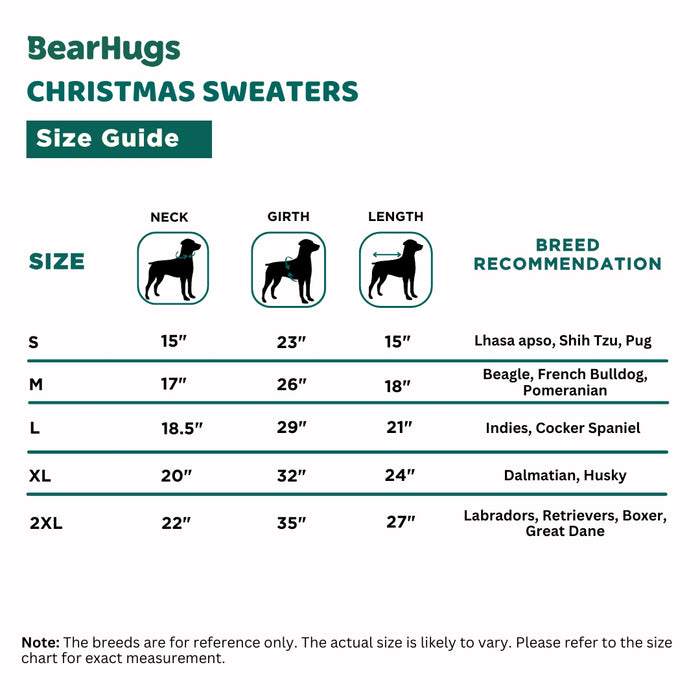 Bearhugs Christmas Reindeer Print Dog Sweater