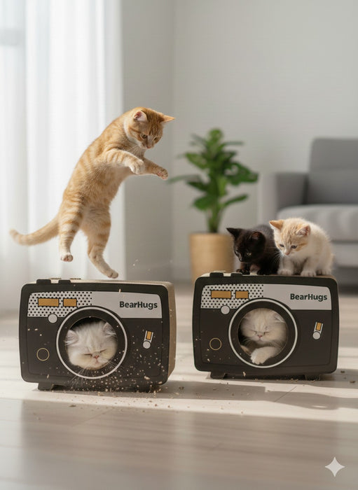 BearHugs Camera-Shaped Cat Scratcher