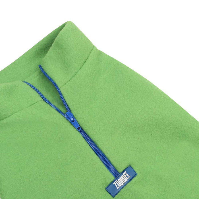 Zoomiez Zip Up Polar Fleece Dog Sweater - Green