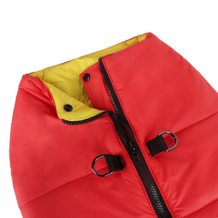 Zoomiez Ultimate Dog Jacket With Built in Harness - Red/Yellow