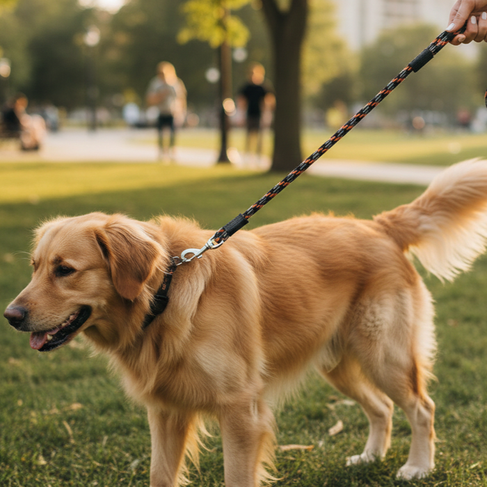 BearHugs Essential Reflective Rope Dog Leash - Shades of Black